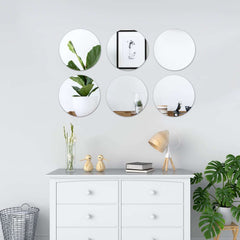 4-Pack Hanging Wall Decor Round Glass Mirror Table Centerpiece - Decorative Reflective Display 12"