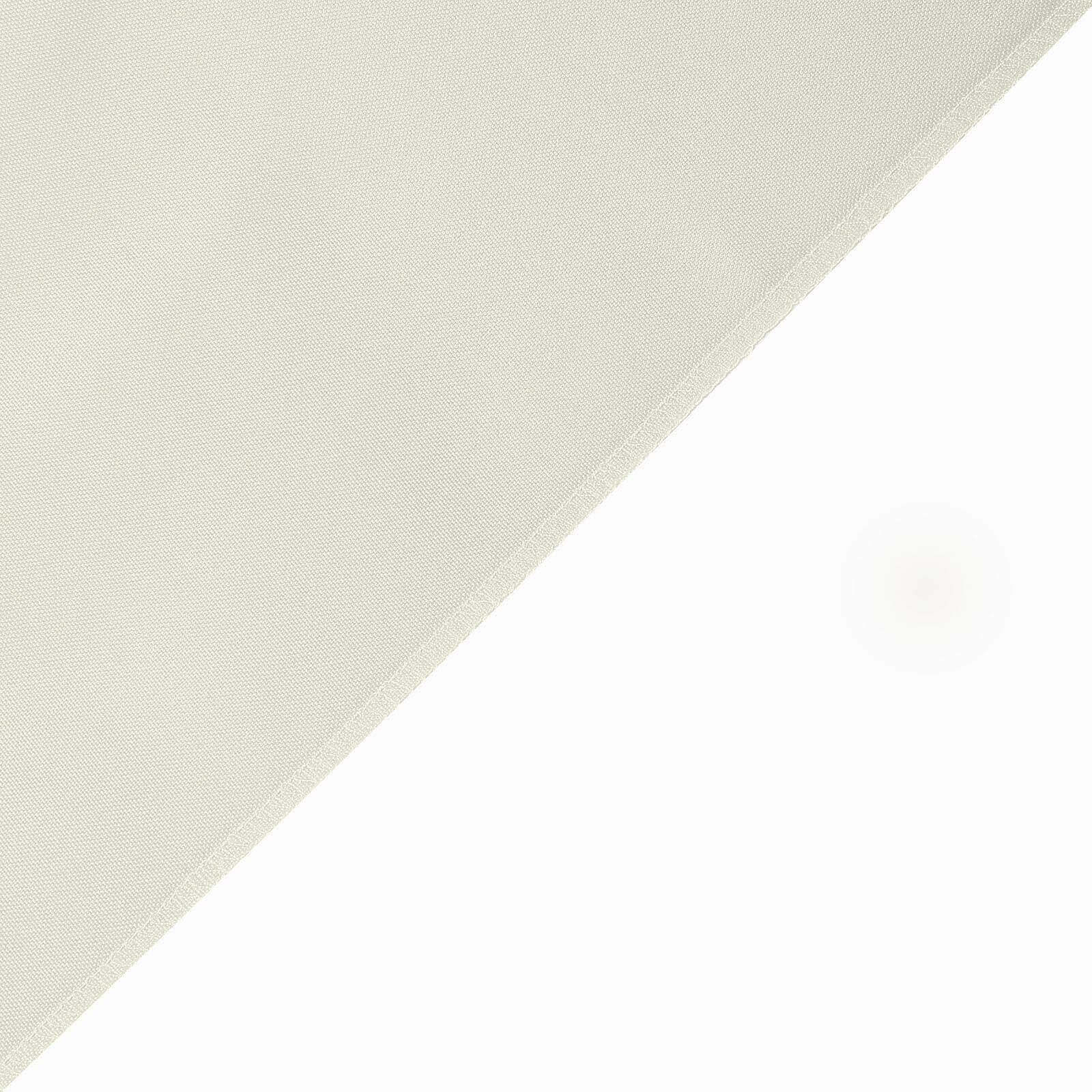 Fitted Polyester 96"x30" Rectangle Tablecloth Ivory - Durable and Easy to Maintain Table Cover