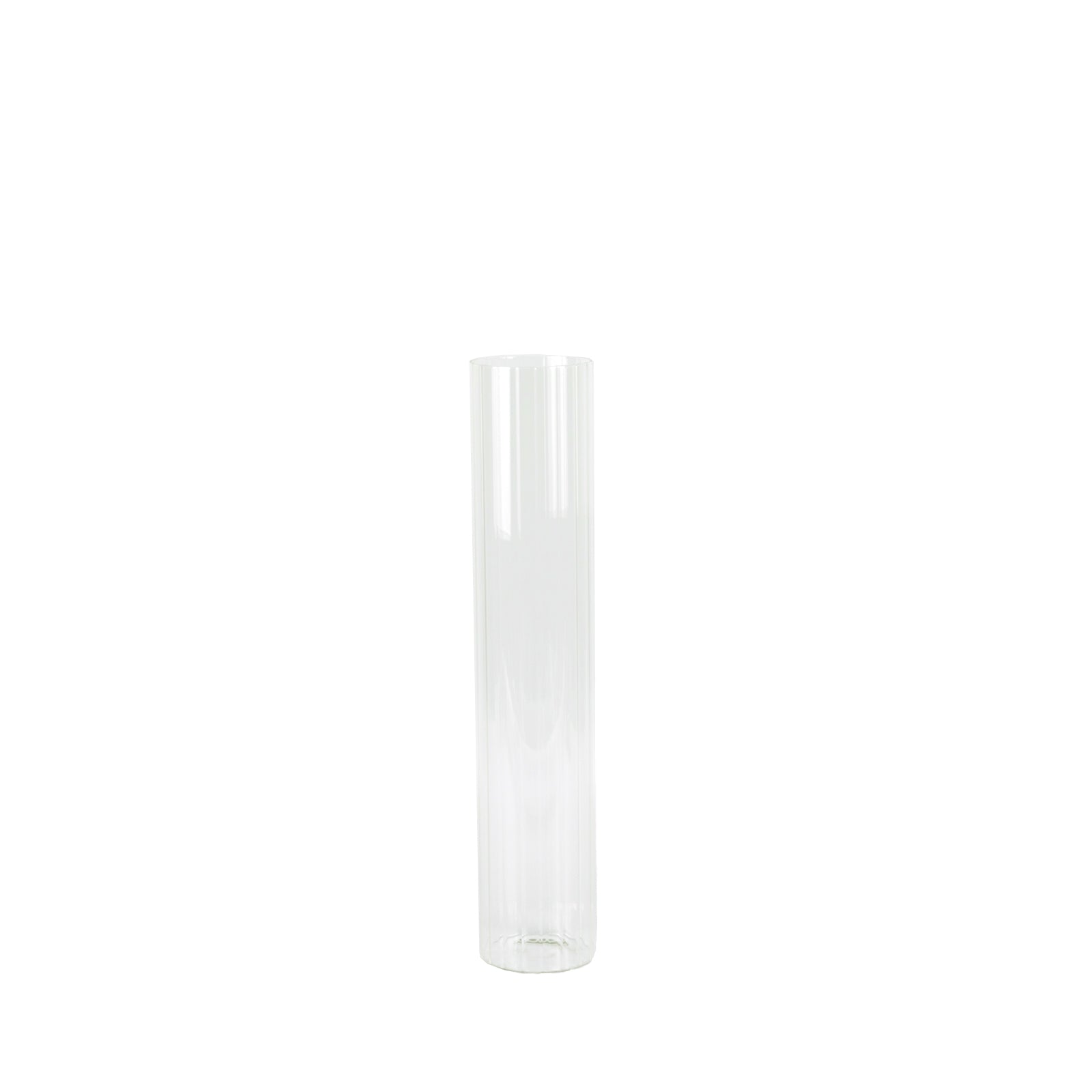 20" Ribbed Cylinder Glass Vases 6-Pack – Tall Clear Vases for Pampas Grass, Fresh Flowers & Elegant Event Decor