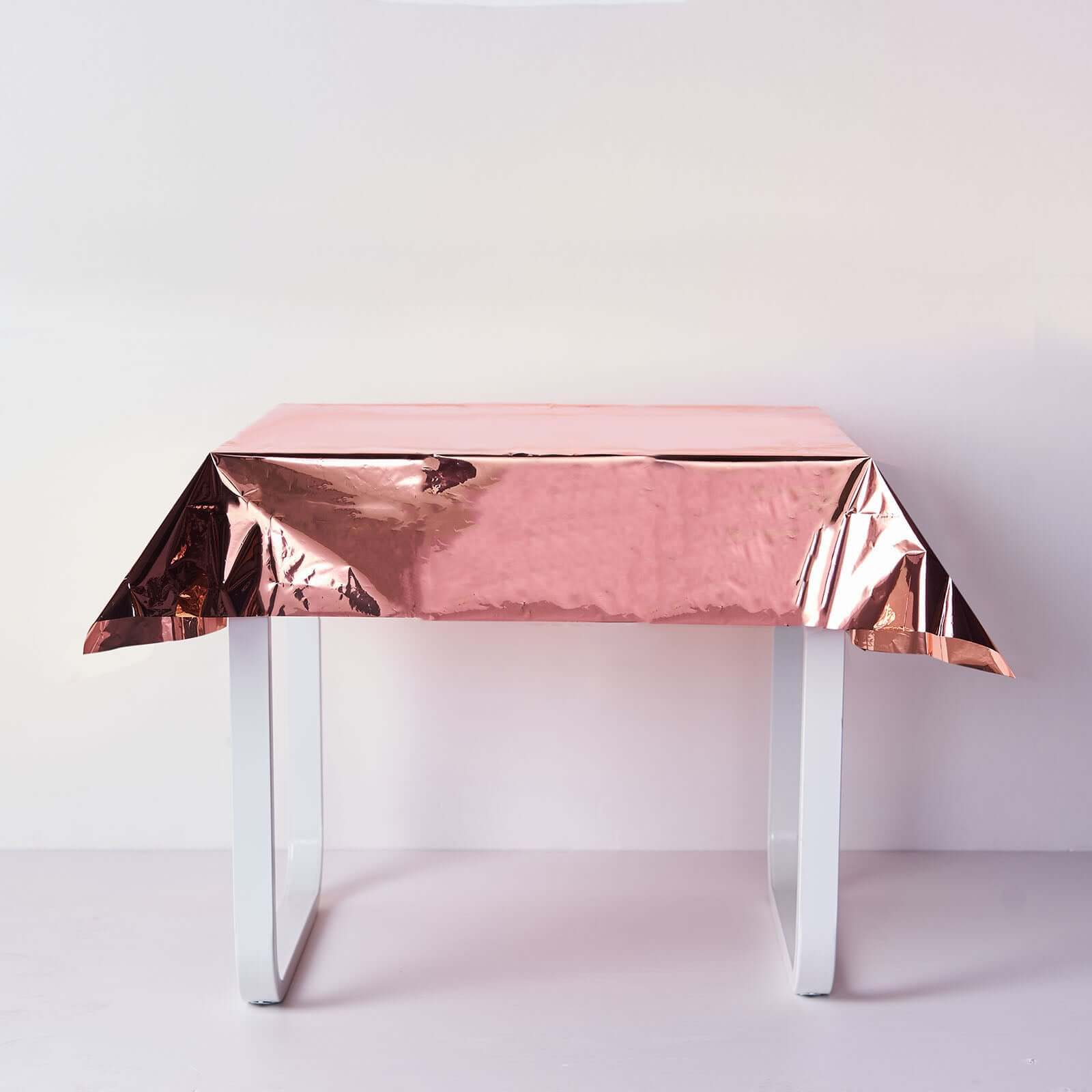 Metallic Foil Tablecloth Square Rose Gold - Stylish Disposable Party Cover 50"x50"
