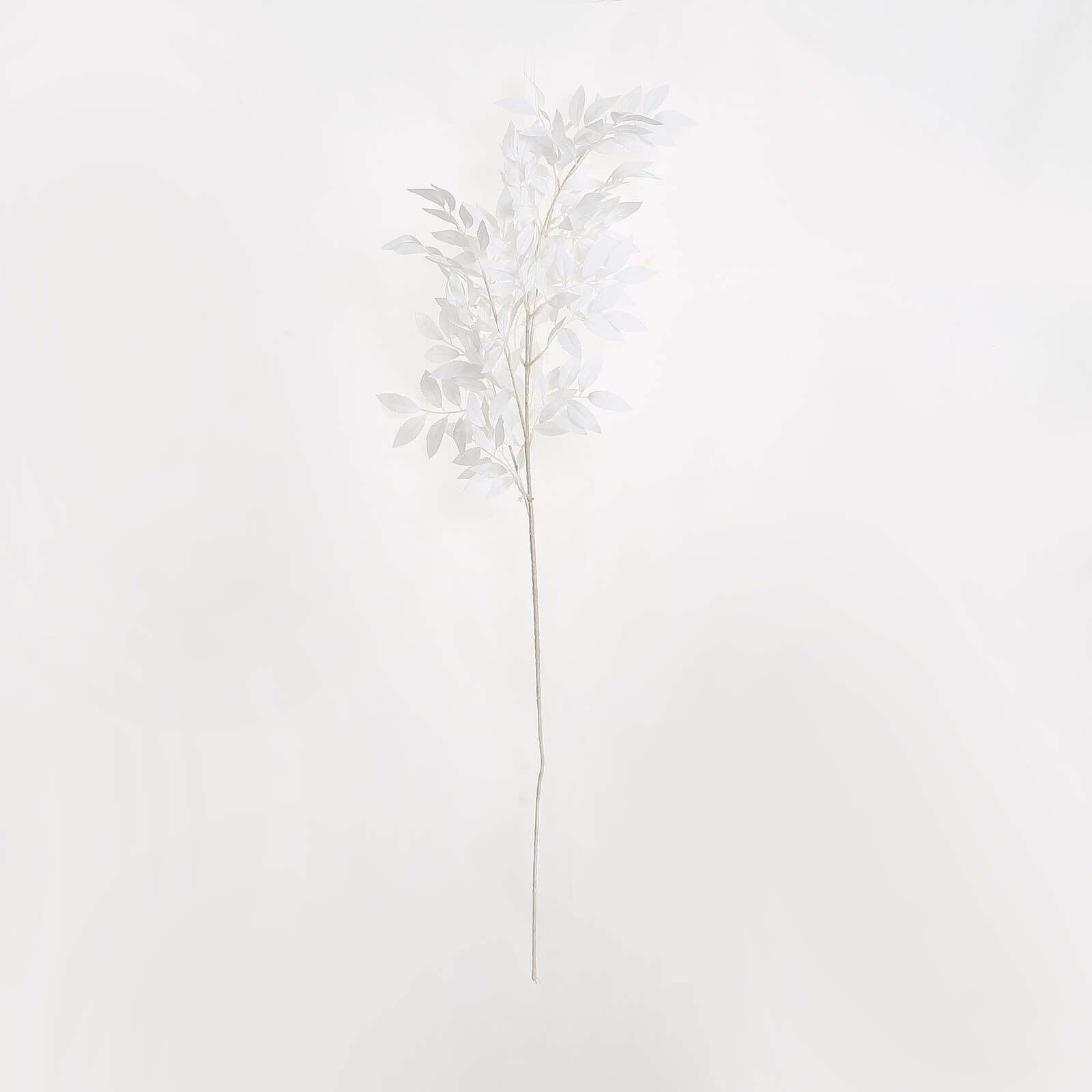 2 Bushes 42" Tall White Artificial Silk Beech Leaf Branches, Faux Plant Stem Vase Fillers