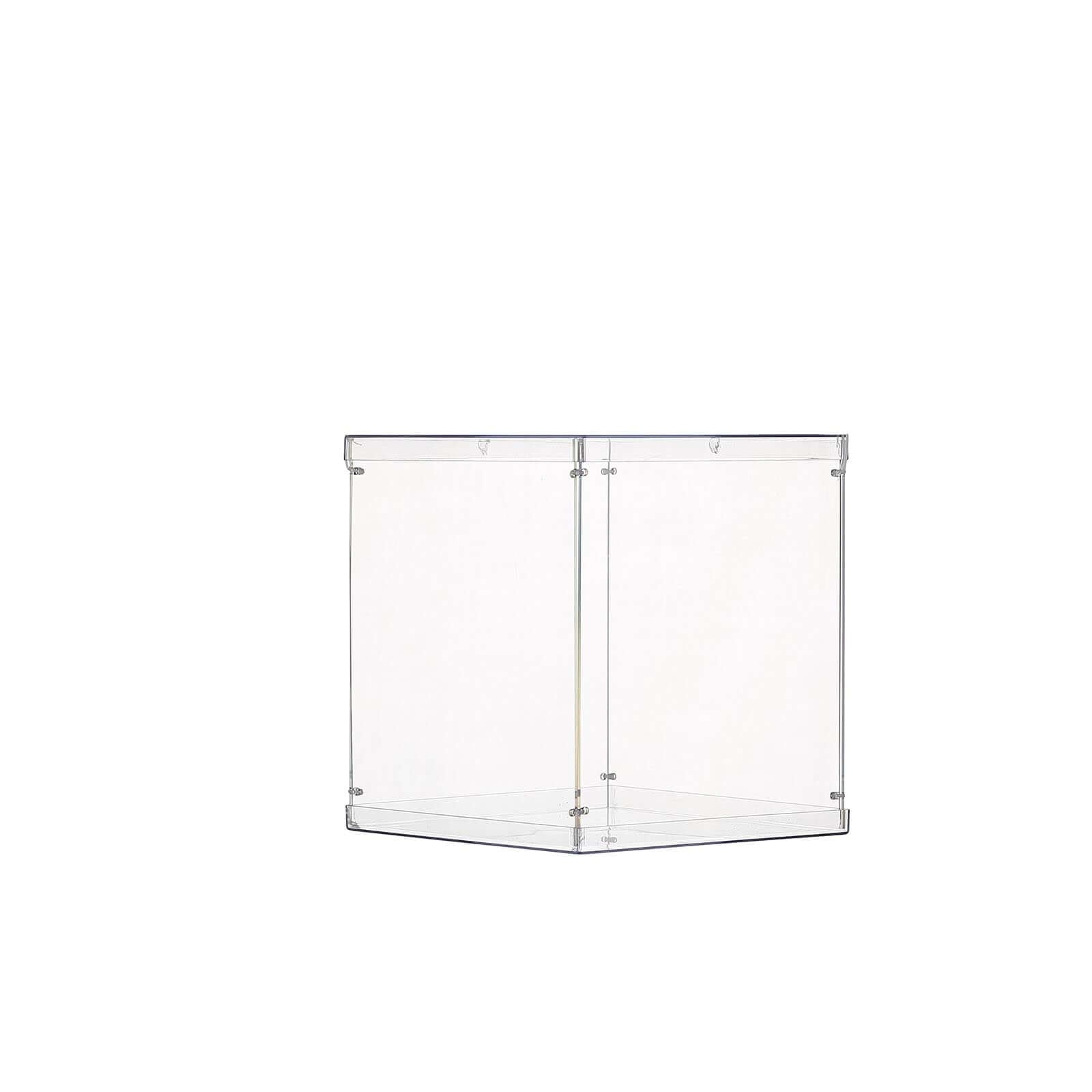 12" Clear Mirrored Acrylic Display Box, Transparent Pedestal Riser with Interchangeable Lid and Base