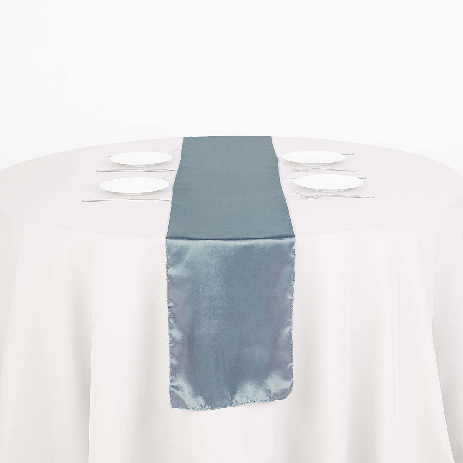 Satin 12"x108" Table Runner Dusty Blue - Stylish Table Linen
