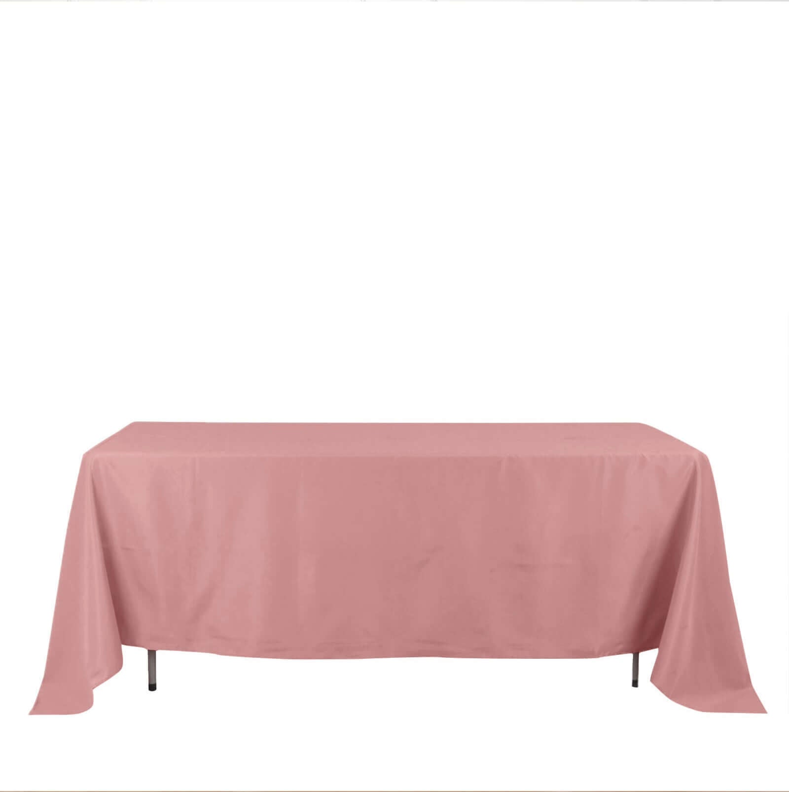Polyester 72"x120" Rectangle Tablecloth Dusty Rose - Durable and Stylish Table Cover