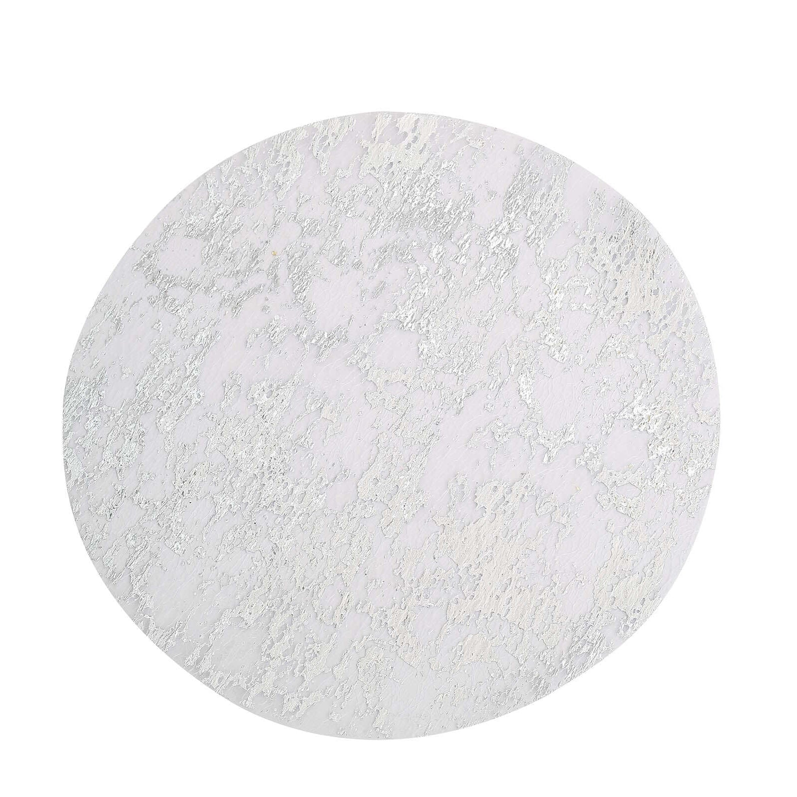 50-Pack Table Placemats Foil Design Metallic Silver Round - Mesh Disposable Shiny Dining Mats 13"