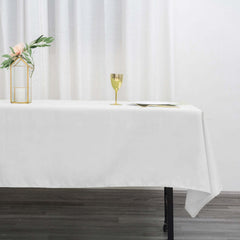 Polyester 60"x102" Rectangle Tablecloth White - Durable and Stylish Table Cover for Special Events
