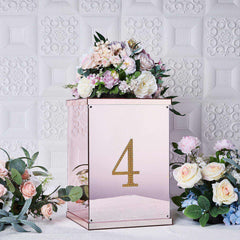 Decorative Rhinestone Number "4" Stickers, Glitter Adhesive Craft Numbers Gold DIY Sparkle Embellishments 6"