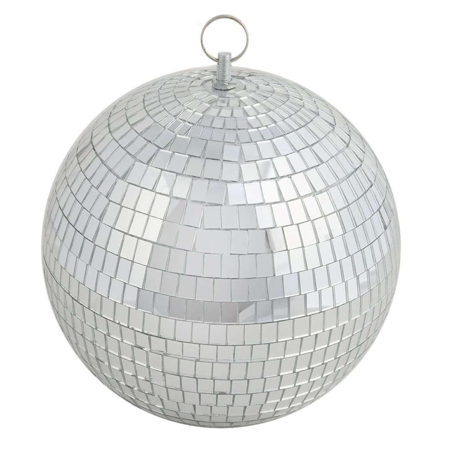 4 Pack 8" Silver Foam Disco Mirror Ball With Hanging Ring, Holiday Party Decor