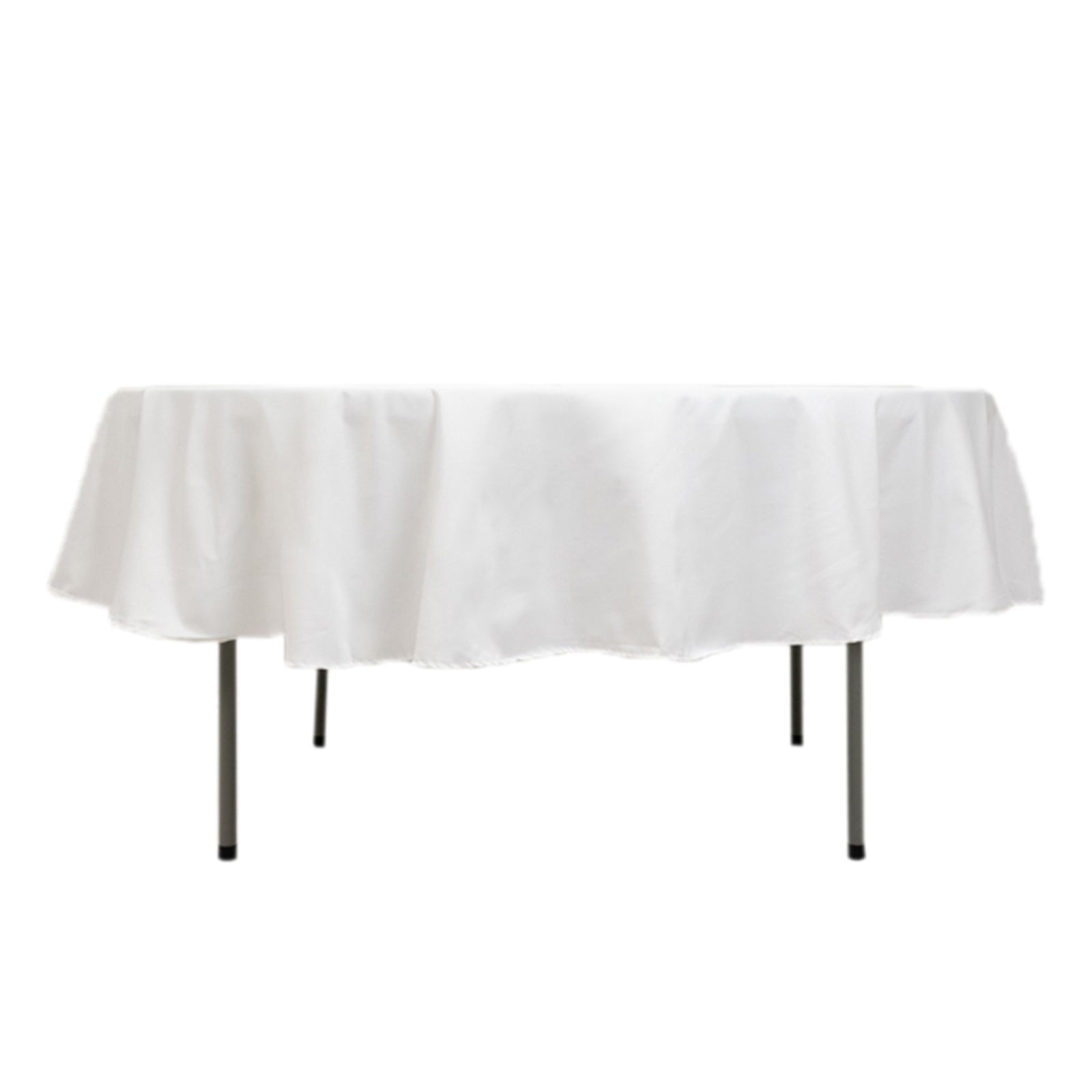 Fire Retardant Premium Polyester 90" Round Tablecloth White - Stylish High-Performance Table Cover for Large Gatherings