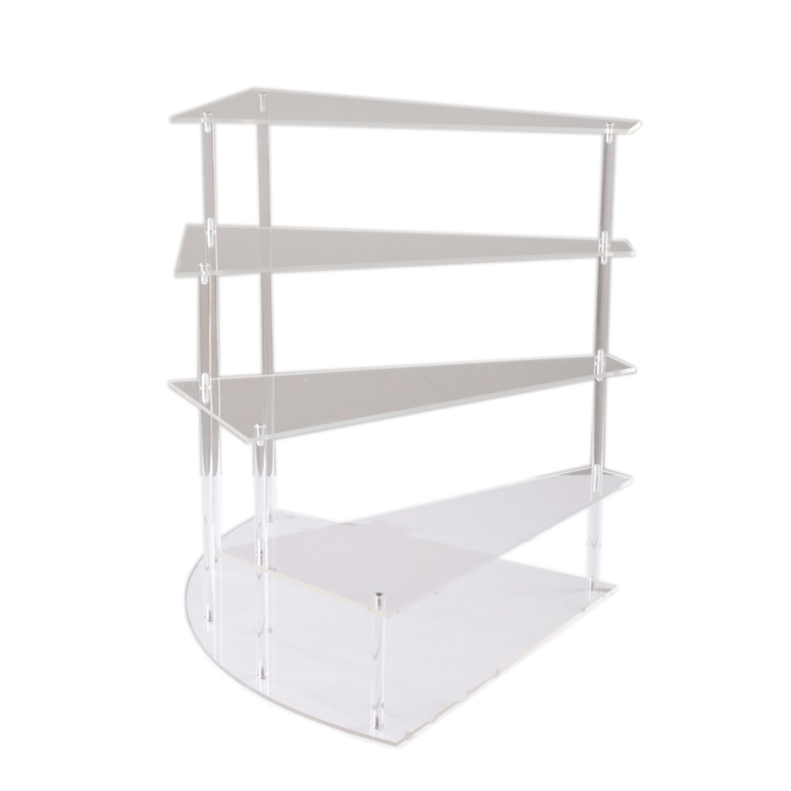 4-Tier Acrylic Cupcake Display Stand Clear Spiral Stairway Design for Dessert Perfume Retail Jewelry & Collectibles 17"