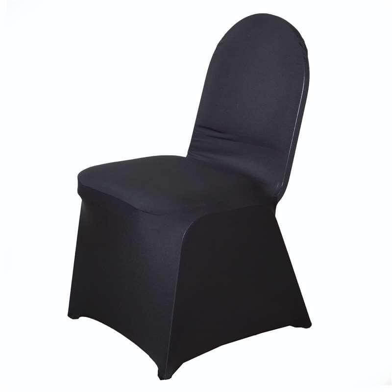 Spandex Chair Cover for Banquet Chairs Black - Stylish Stretch 160GSM Fabric with Slip-On Slipcover for Sophisticated Gatherings