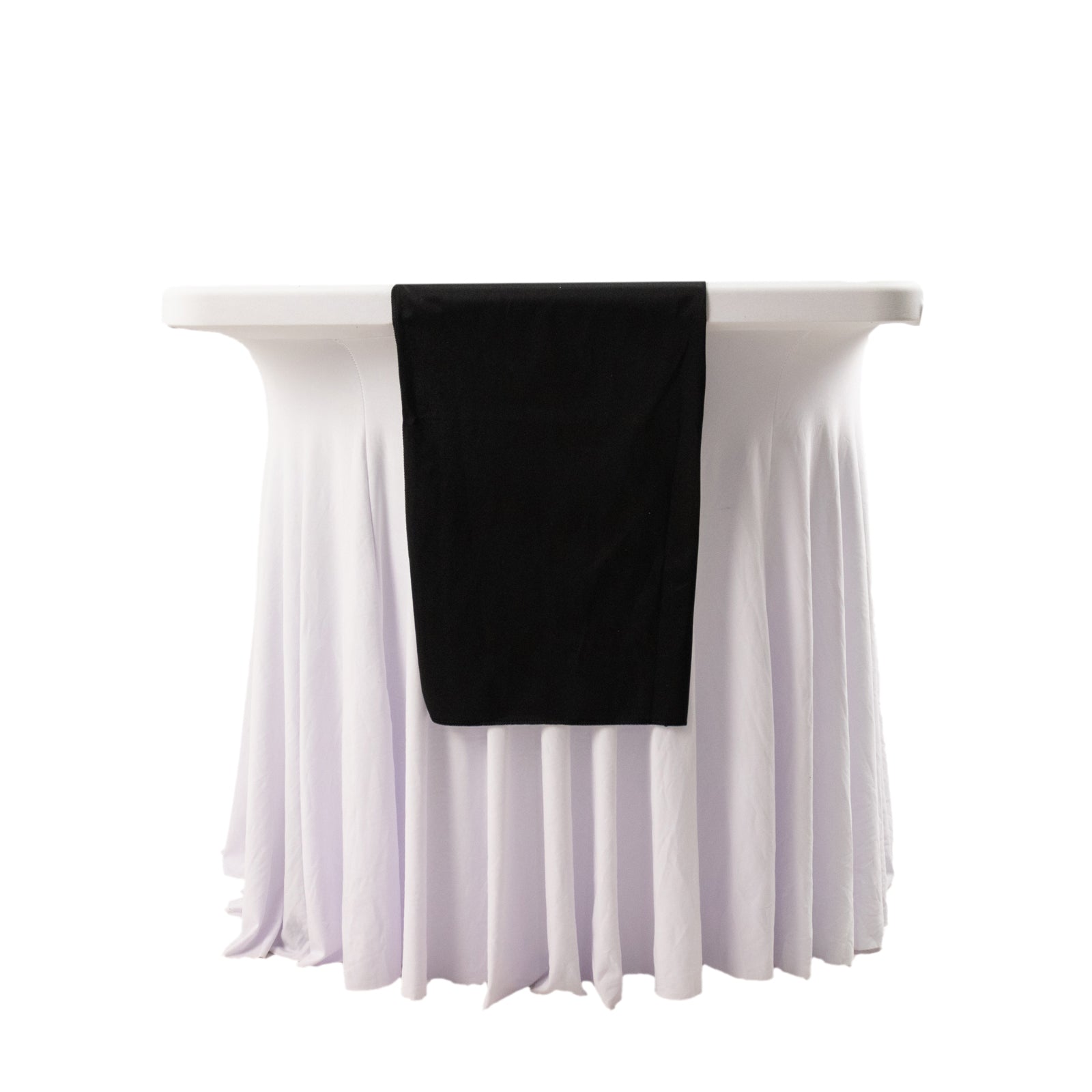Scuba Polyester 12"x108" Table Runner Black - Wrinkle-Free Table Linen for Events & Weddings