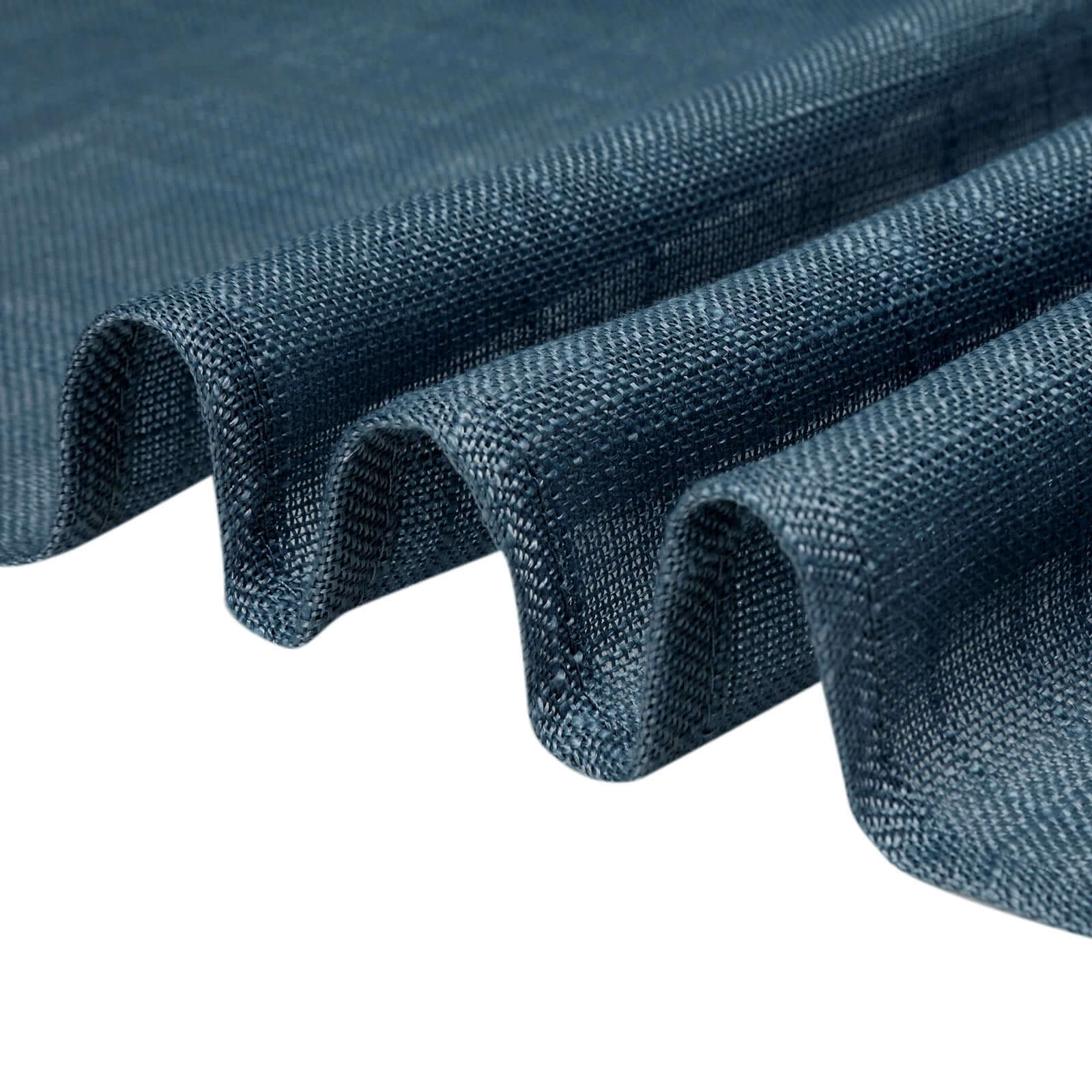 Faux Linen 90"x132" Rectangular Tablecloth Blue - Slubby Texture Wrinkle-Resistant Seamless Table Cover