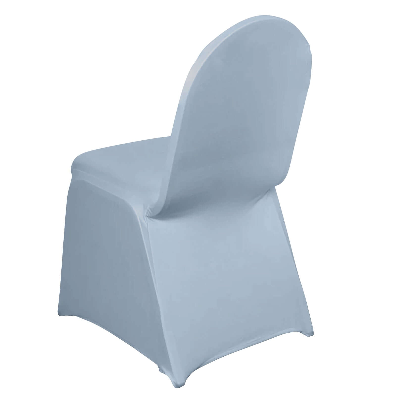 Spandex Chair Cover for Banquet Chairs Dusty Blue - Stretch 160GSM Fabric with Slip-On Slipcover