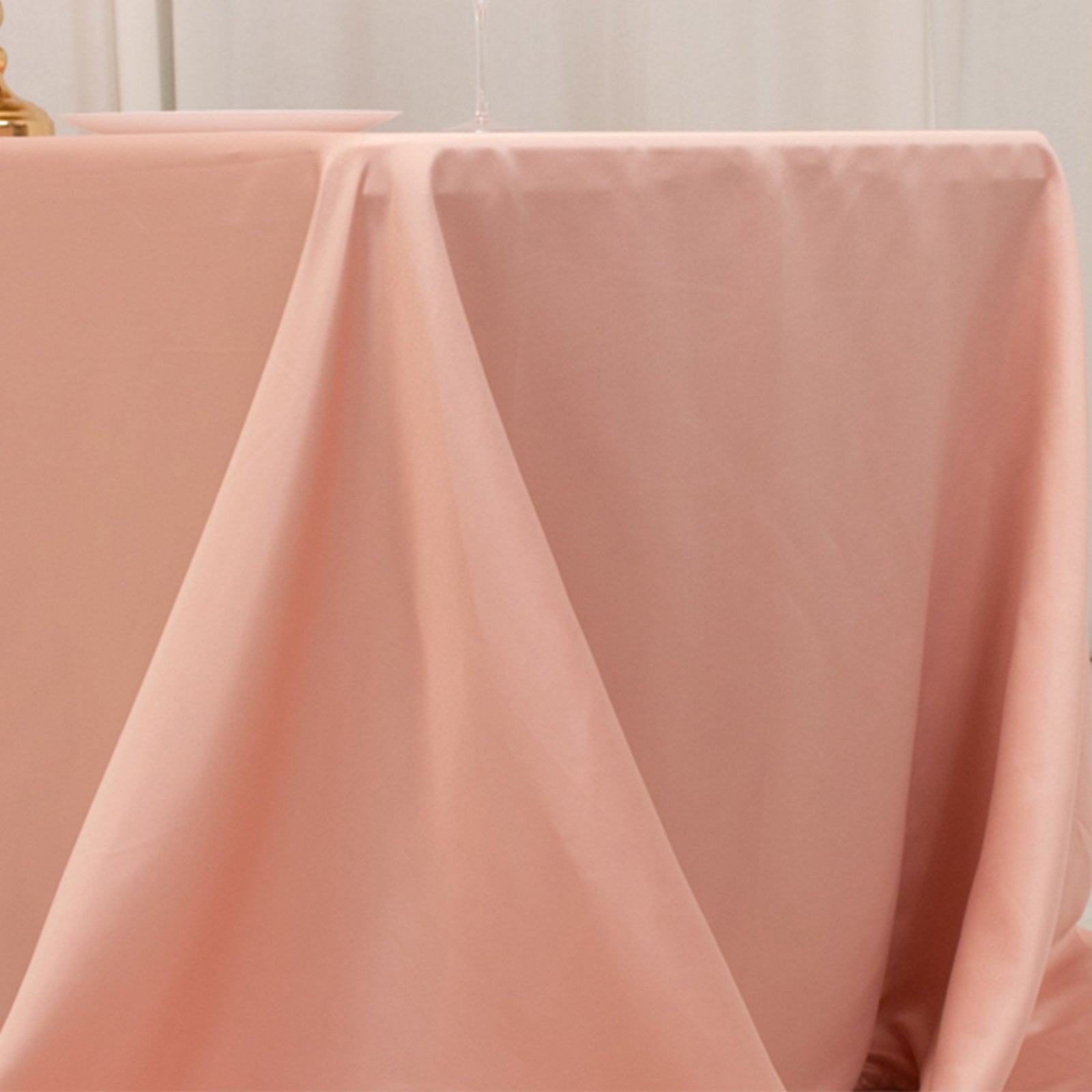 Lamour Satin 90"x132" Rectangle Tablecloth Dusty Rose - Soft & Silk-Like Seamless Table Cover