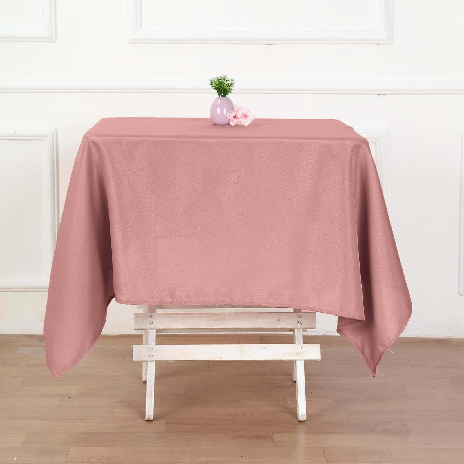 Polyester Square 54"x54" Tablecloth Dusty Rose - Wrinkle-Resistant & Durable Table Cover