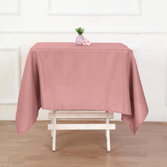 Polyester Square 54"x54" Tablecloth Dusty Rose - Wrinkle-Resistant & Durable Table Cover