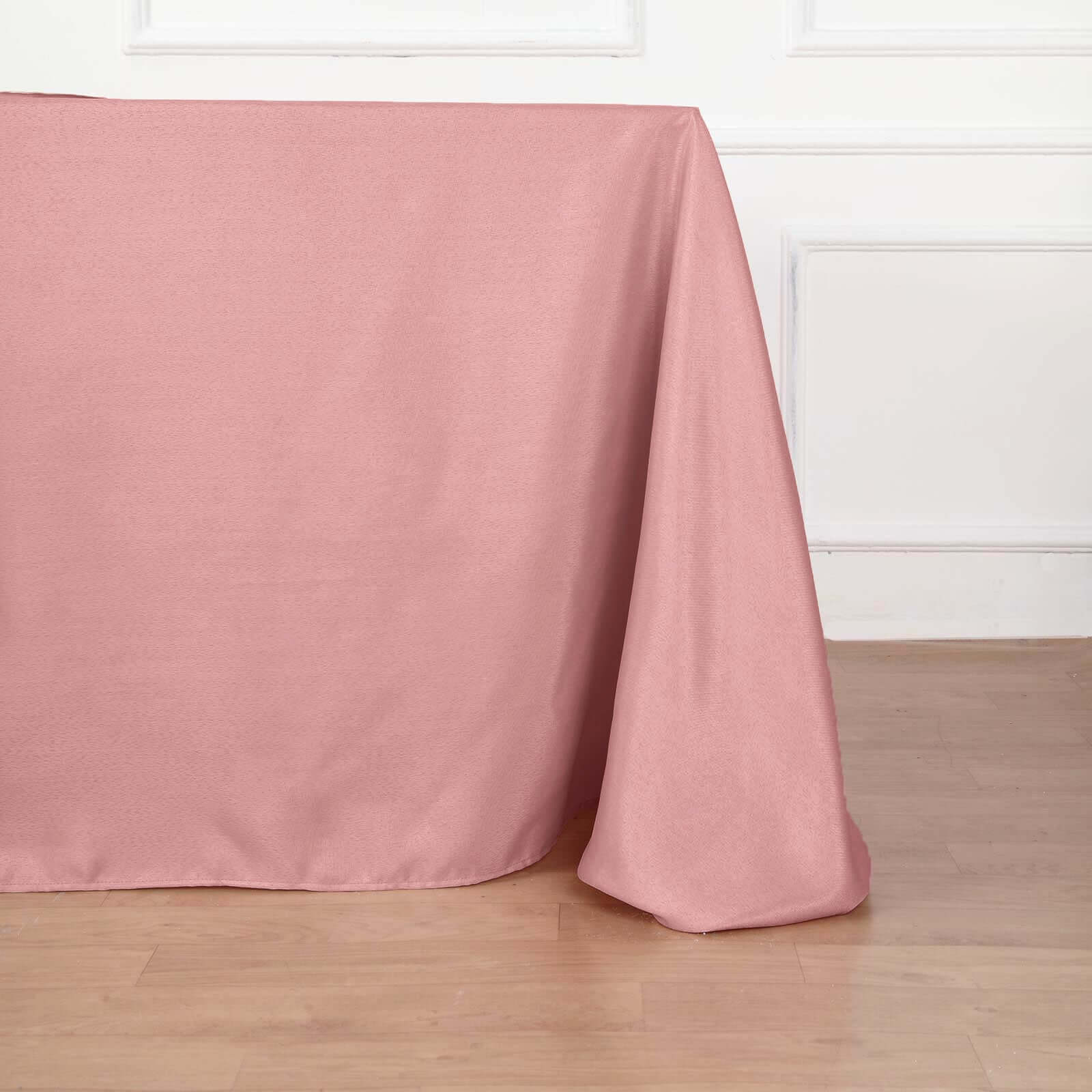 Polyester 90"x156" Rectangle Tablecloth Dusty Rose - Seamless Wrinkle-Resistant Table Cover