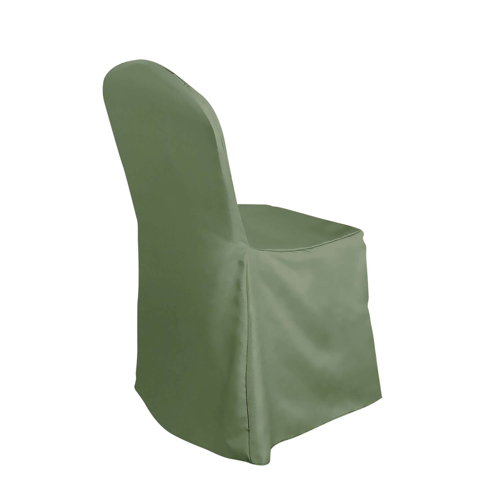 Polyester Slip On Banquet Chair Covers Dusty Sage Green - Stain-Resistant Reusable Durable Fabric
