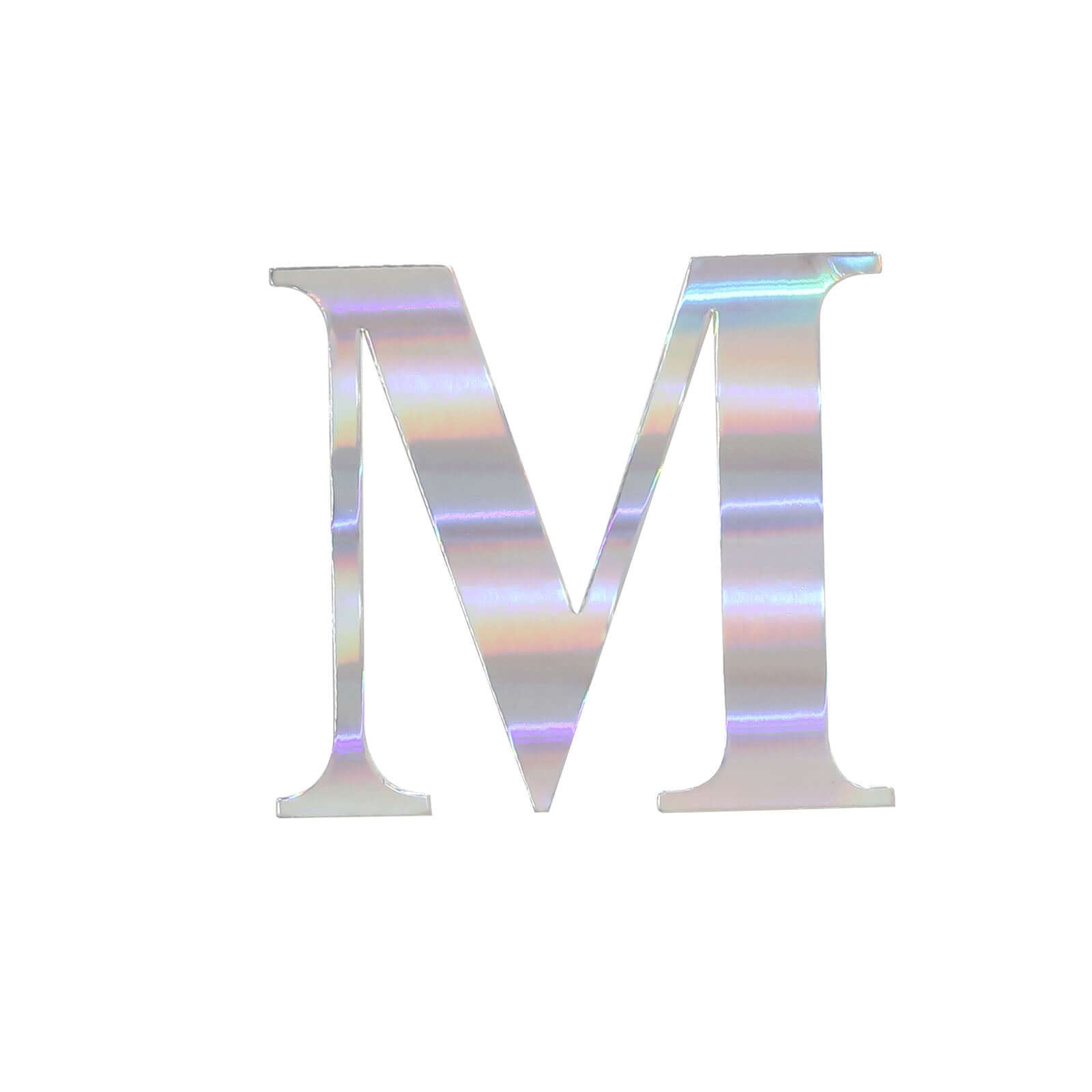 4 Pack 5" Iridescent Alphabet Stickers Banner, Customizable Stick on Letters - M