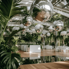 Gazing Globe Mirror Ball Reflective Hollow Stainless Steel Silver Sphere - Decorative Garden Display Ornament 22"