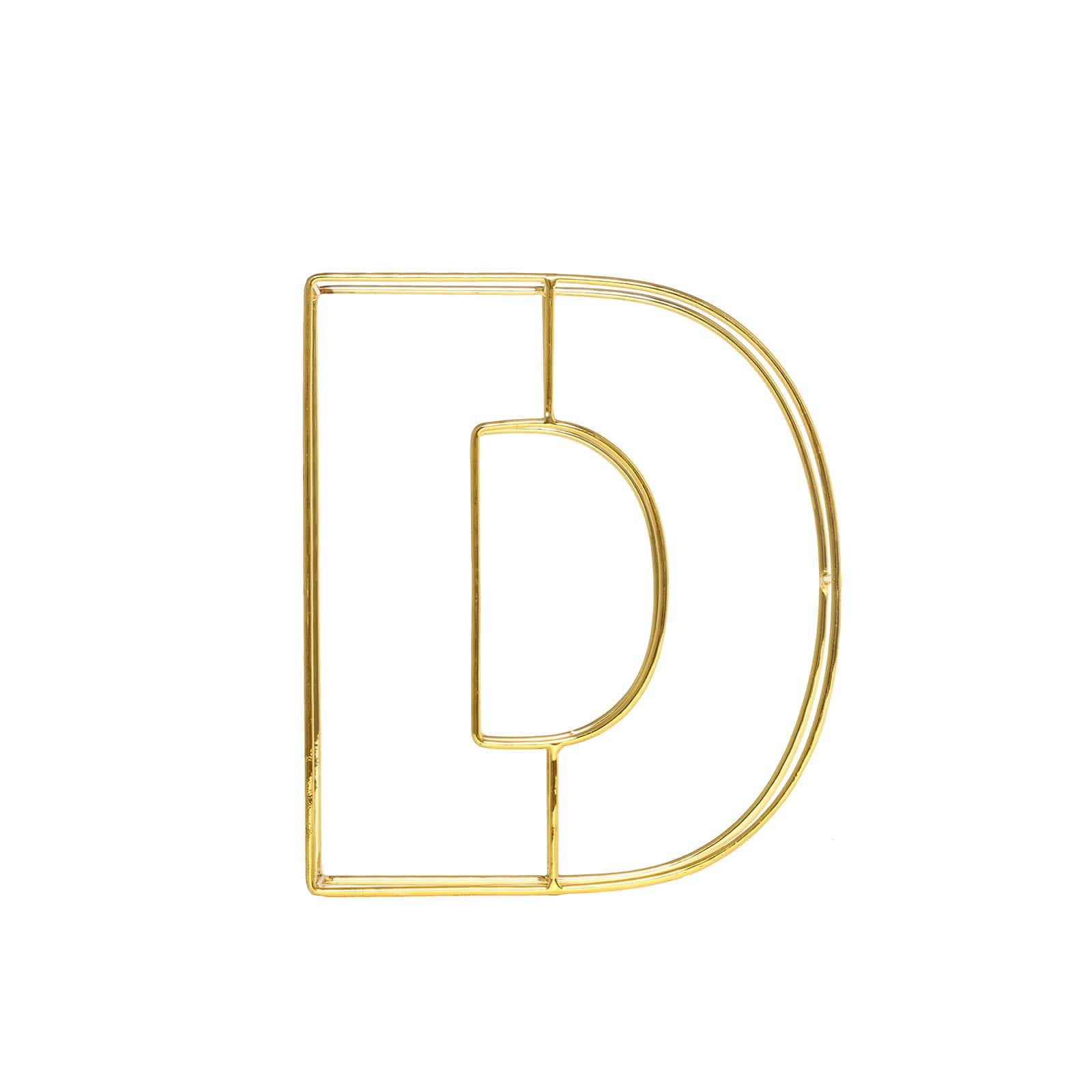 8" Tall Gold Freestanding 3D Decorative Wire Letter, Wedding Centerpiece - D