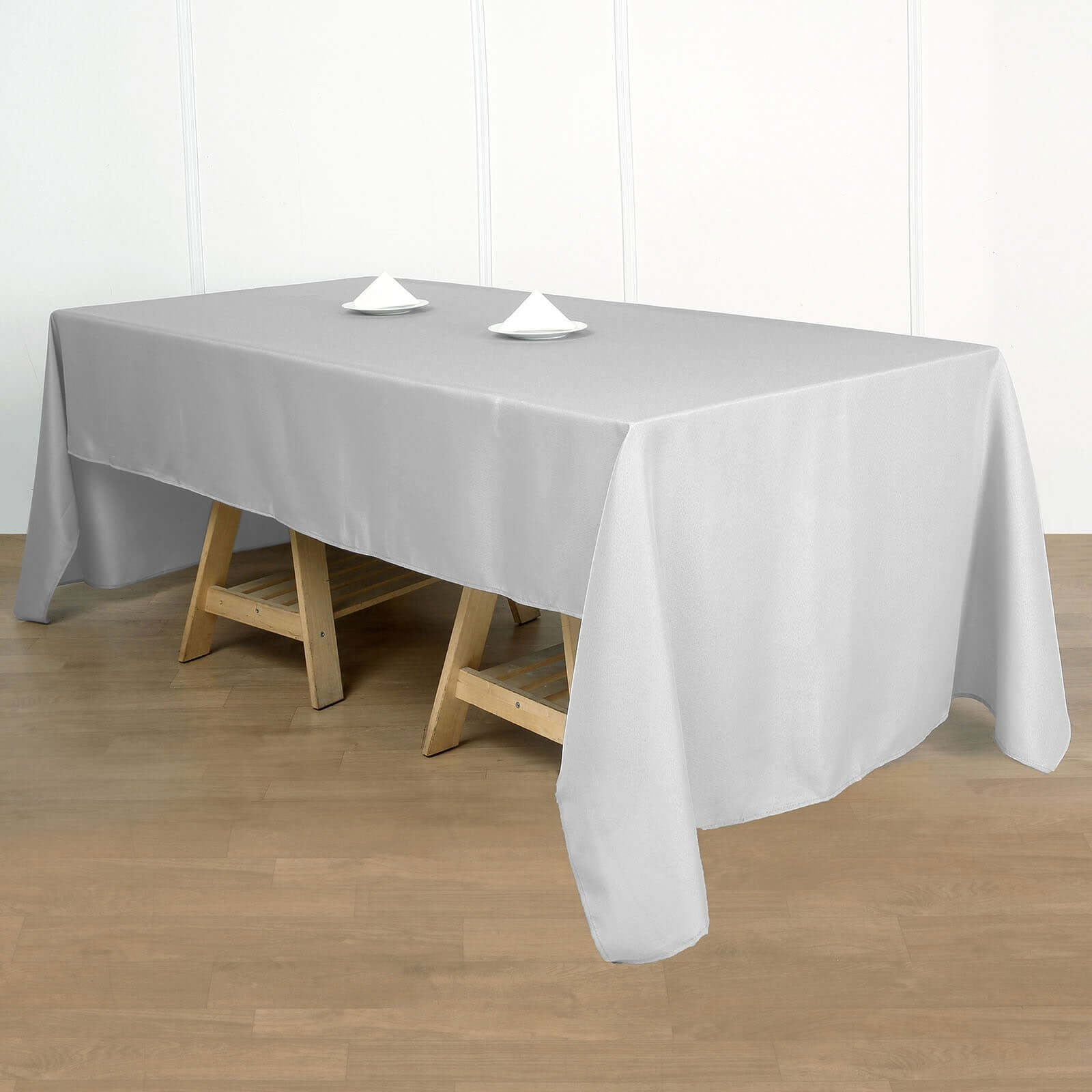 Polyester 60"x102" Rectangle Tablecloth Silver - Durable and Stylish Table Cover