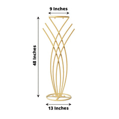 4ft Tall Gold Metal Wired Mermaid Tail Flower Frame Stand, Floral Display Wedding Centerpiece