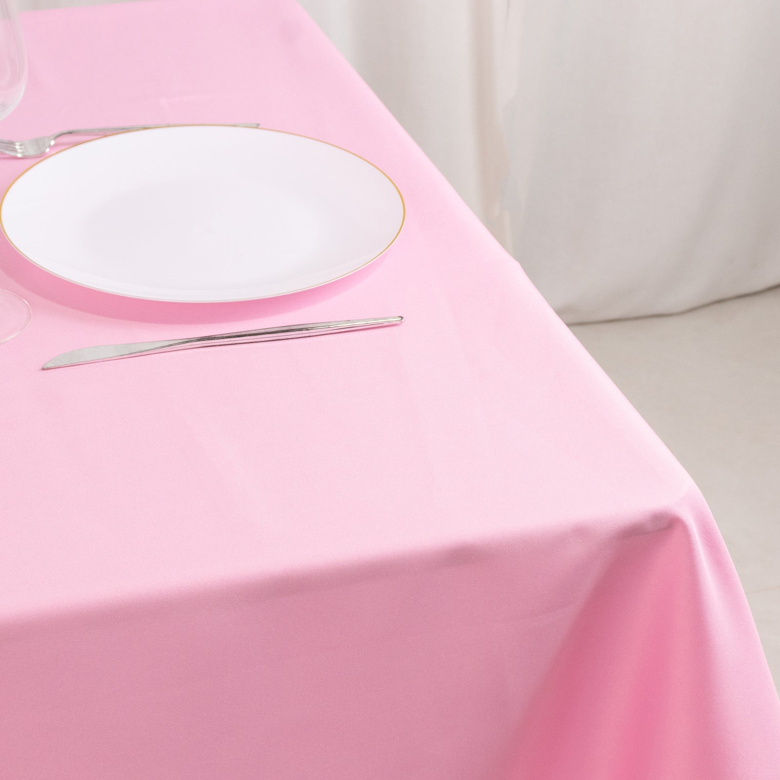 Premium Polyester 54"x54" Square Tablecloth Pink - Stain and Wrinkle-Resistant 220GSM Table Cover