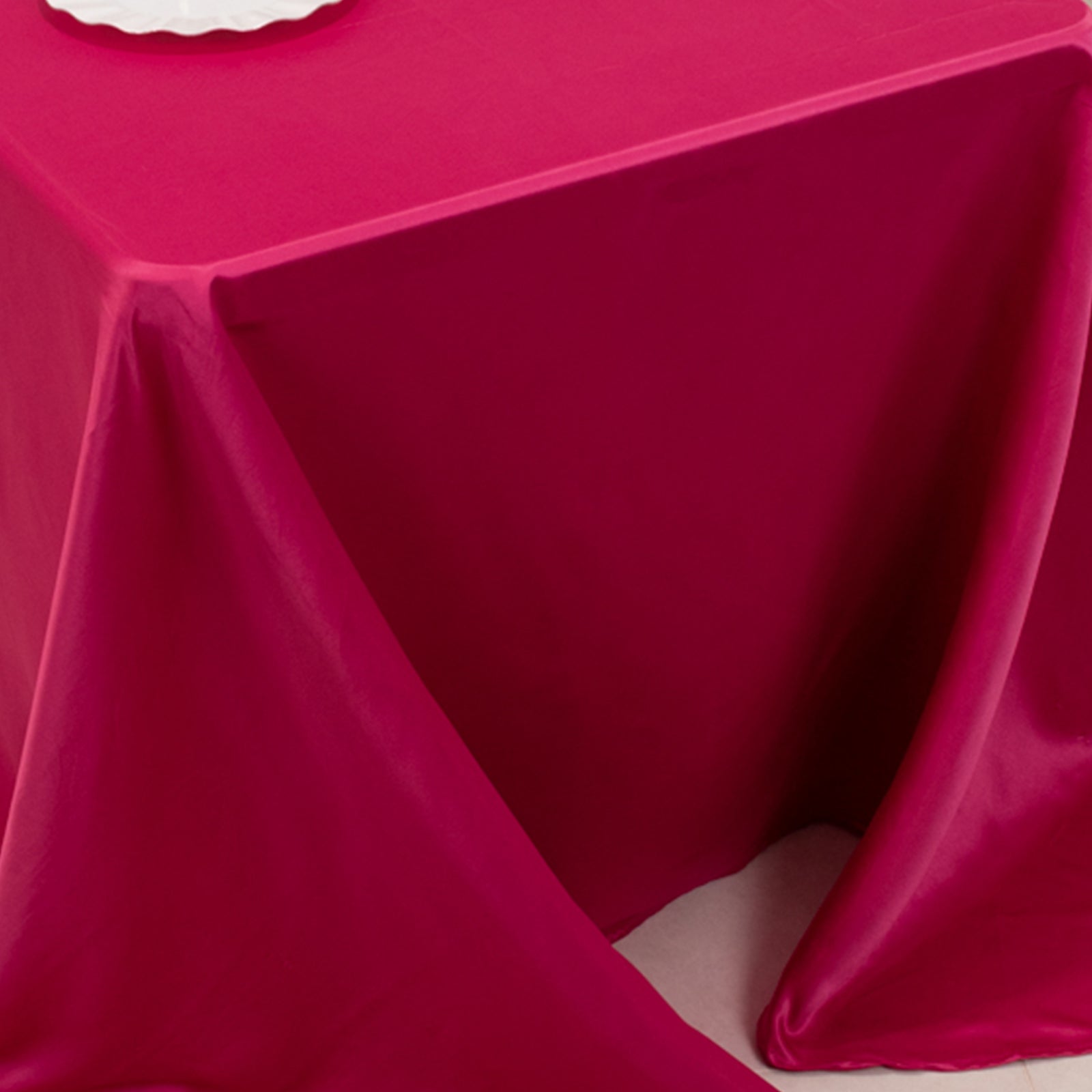 Lamour Satin 90"x132" Rectangle Tablecloth Fuchsia - Soft & Silk-Like Seamless Table Cover