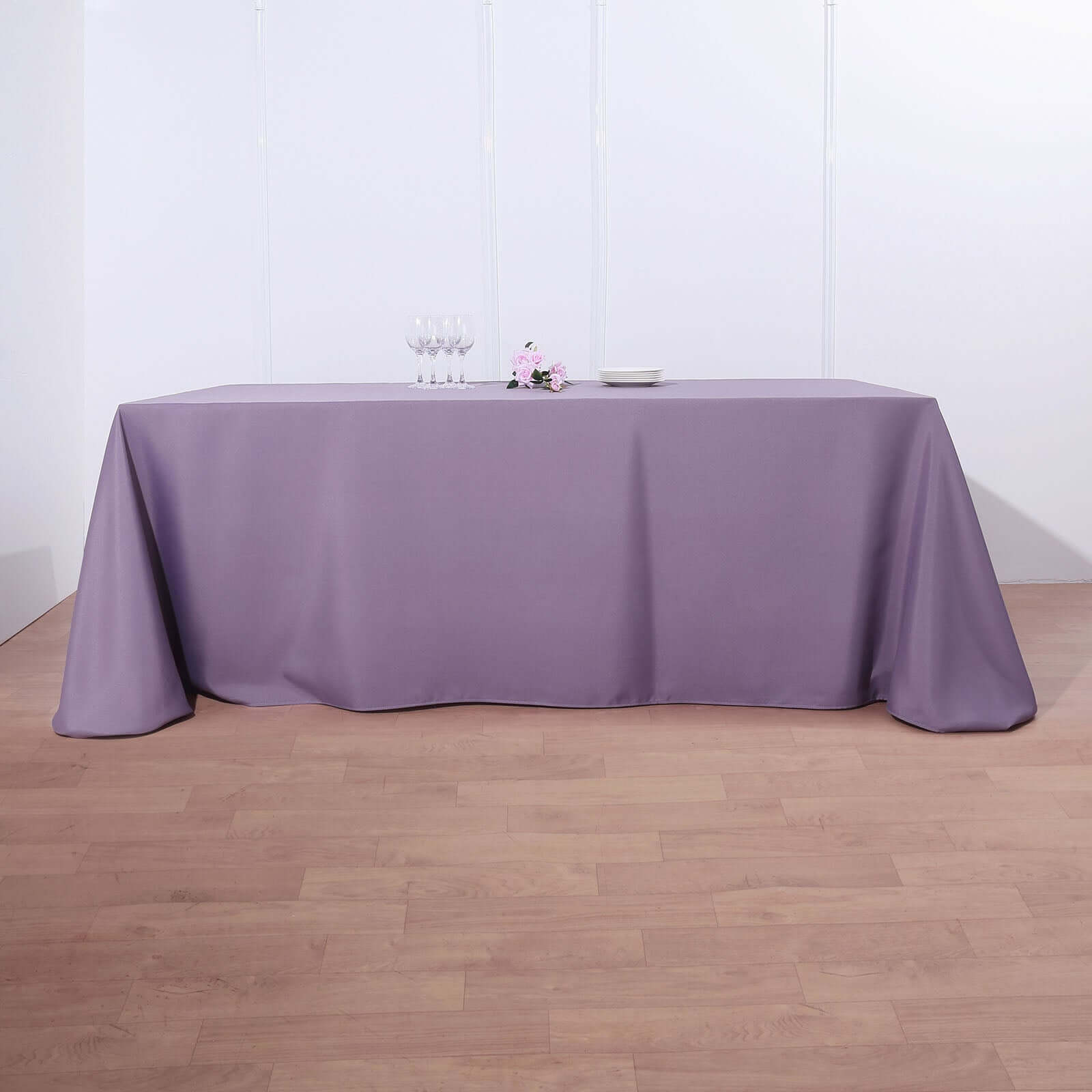 Polyester 90"x156" Rectangle Tablecloth Violet Amethyst - Seamless Wrinkle-Resistant Table Cover
