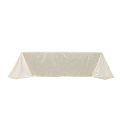 Scuba Rectangular 90"x156" Tablecloth Shimmering Pearl White - Wrinkle Free & Stain Resistant Seamless Table Cover