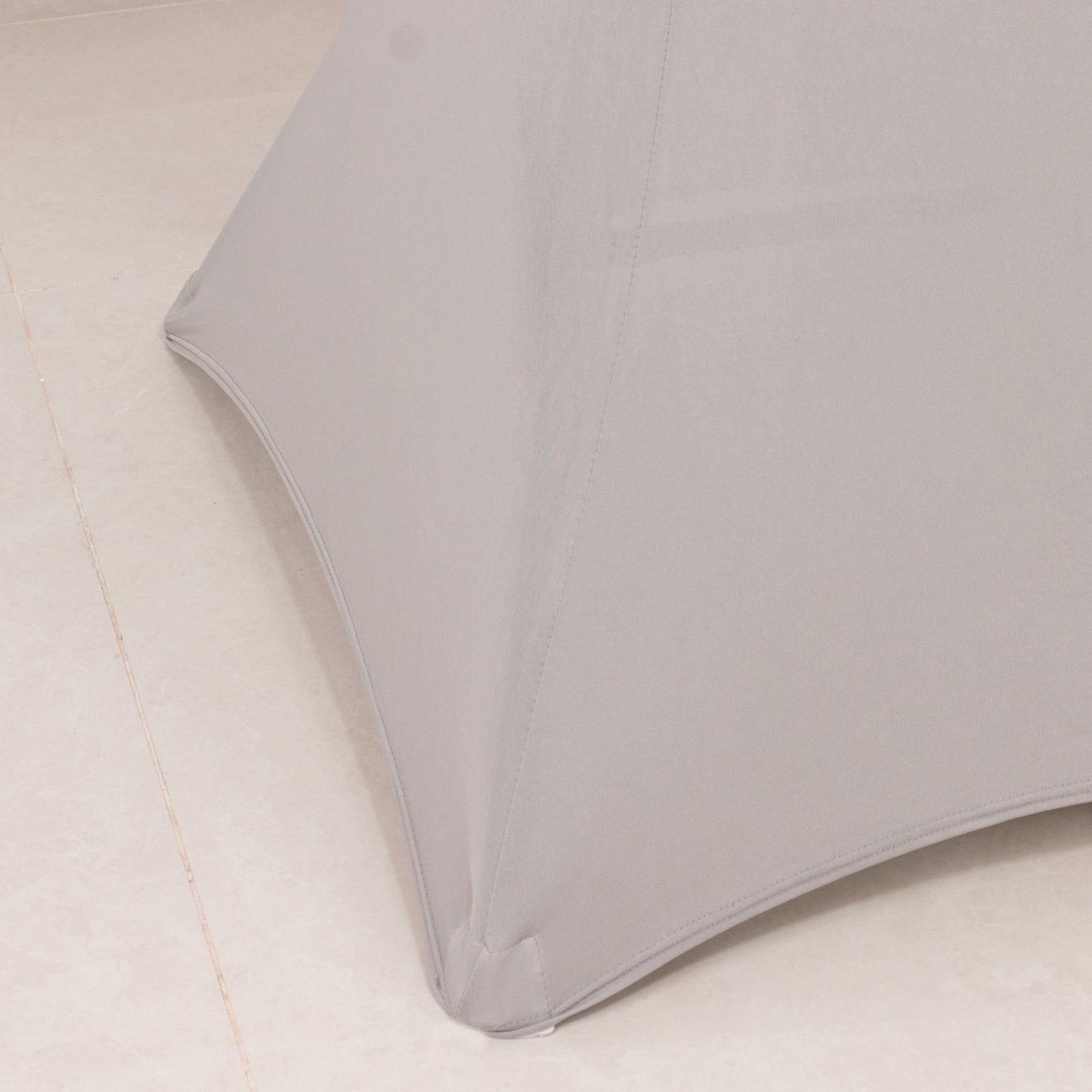 Spandex 36" Round Cocktail Table Cover Silver - Easy to Maintain Stretch Fitted Highboy Tablecloth