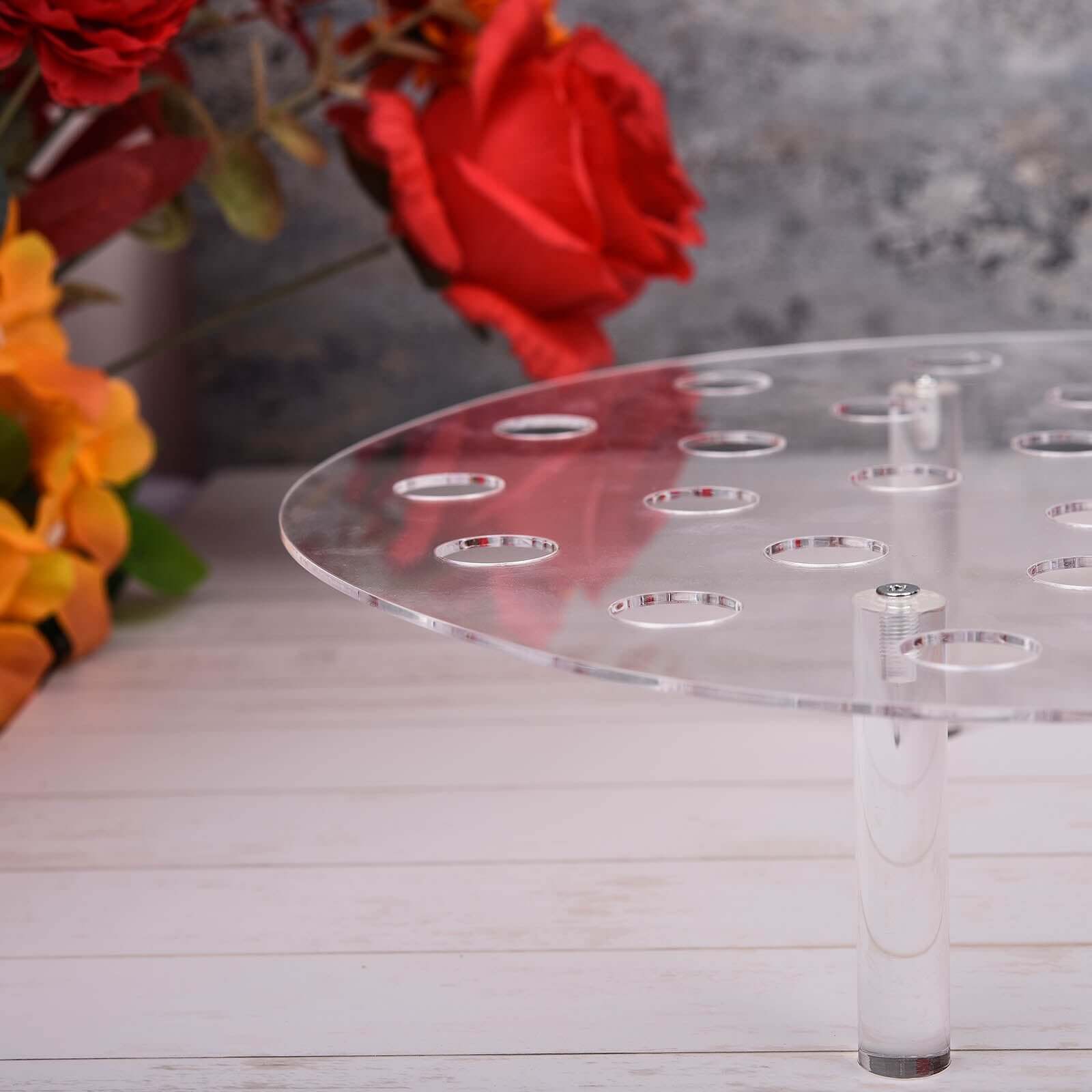 35-Slot Acrylic Ice Cream Cone Display Stand Mini Snow Cone Holder Tray Clear - Durable Party Serving Stand 16"