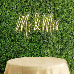 33" Mr and Mrs Neon Light Sign, LED Reusable Wall Décor Lights With 5ft Hanging Chain
