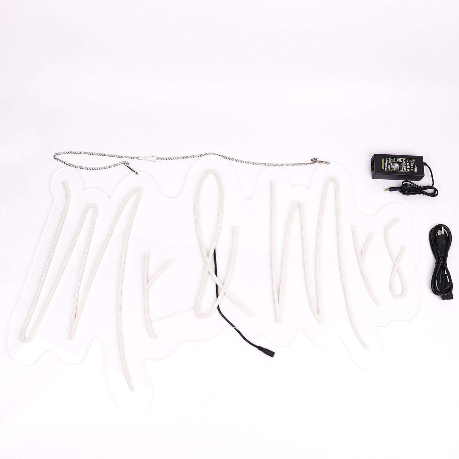 33" Mr and Mrs Neon Light Sign, LED Reusable Wall Décor Lights With 5ft Hanging Chain