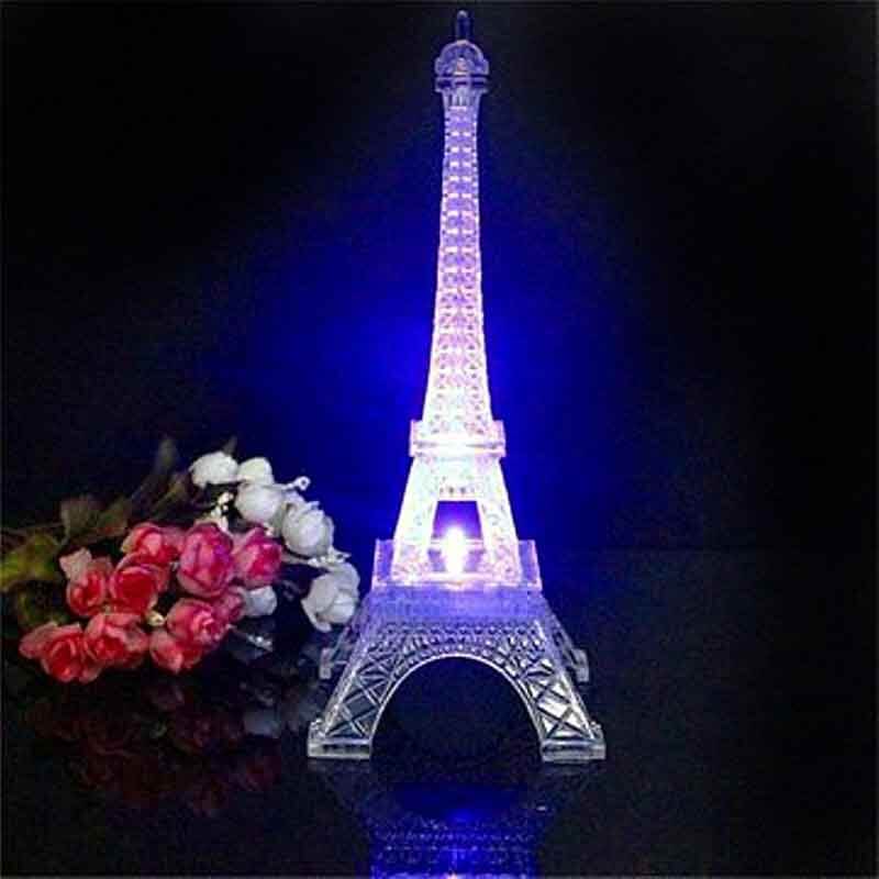 LED Centerpiece Eiffel Tower Design Color Changing - Light Up Night Party Decor 10"