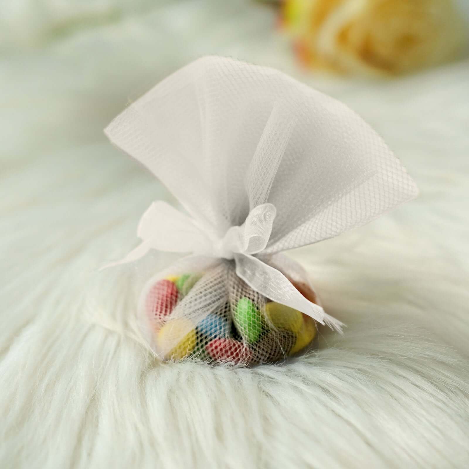 25 Pack 9" Taupe Sheer Nylon Tulle Circles Favor Wrap Craft Fabric, DIY Candy Favor Wraps