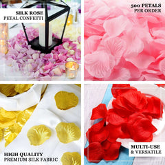 500-Pack Rose Petals Round Design Peach Silk Confetti - Decorative Scatters for Tables and Floors