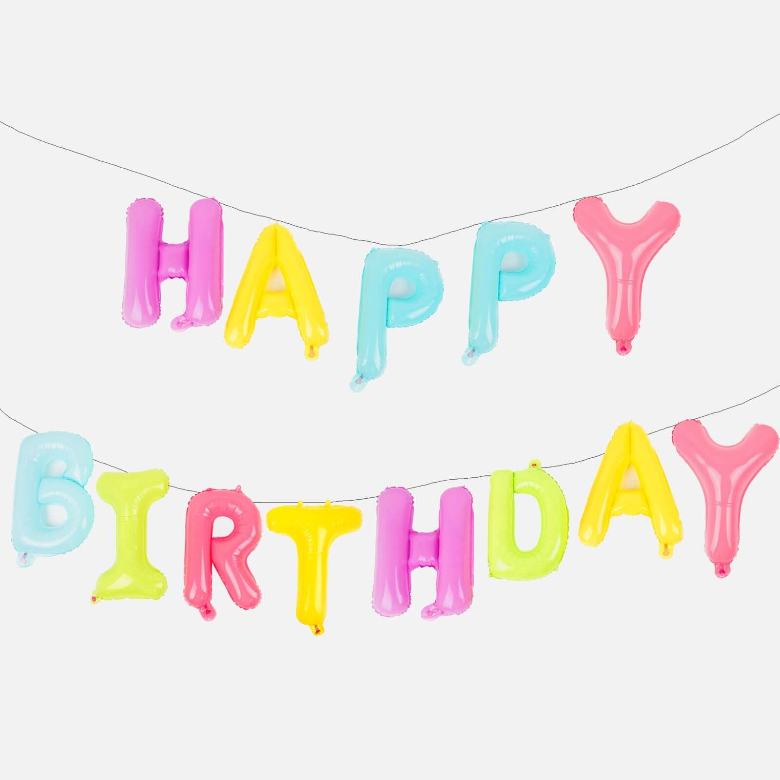 13" Ready-To-Use Colorful "Happy Birthday" Mylar Foil Balloon Banner