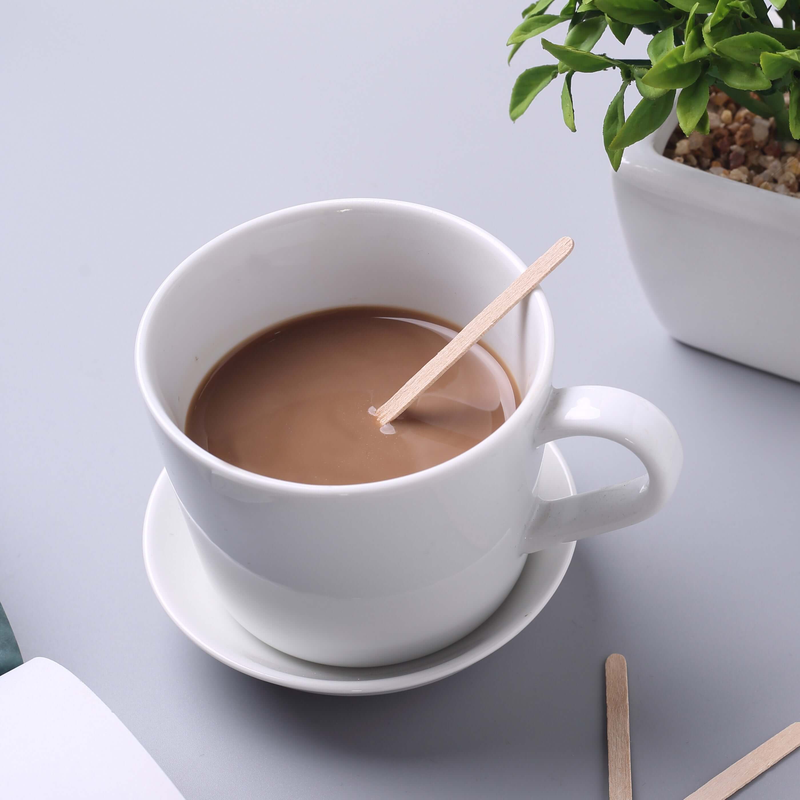 1000-Pack Birchwood Coffee Stirrers - Natural Eco-Friendly Wooden Stir Sticks for Tea & Cocktails 4.5"