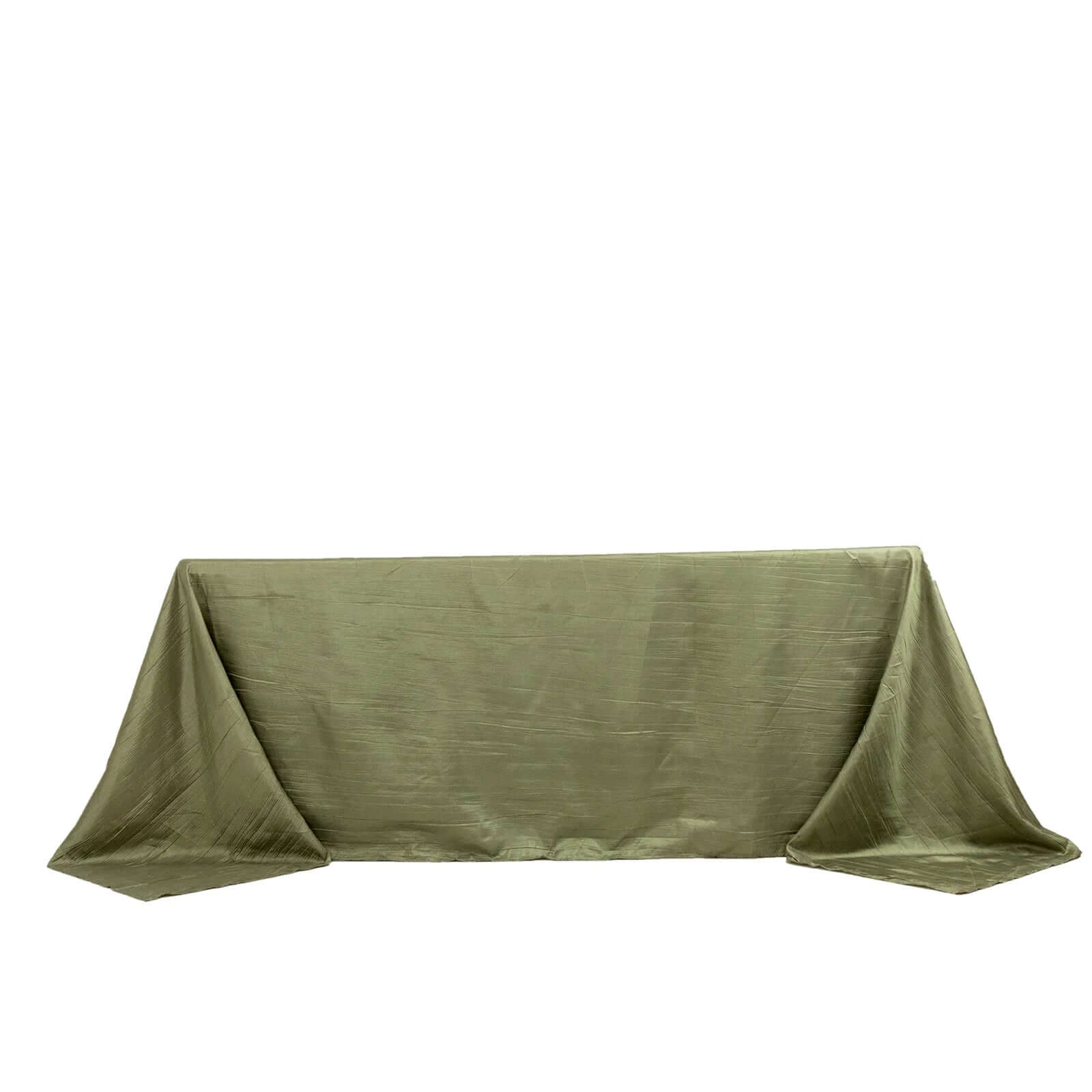 Taffeta 90"x132" Rectangle Tablecloth Dusty Sage Green - Seamless Accordion Crinkle Table Cover