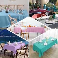 Premium Polyester 60"x126" Rectangle Tablecloth White - Stain-Resistant 220GSM Finish for Special Events