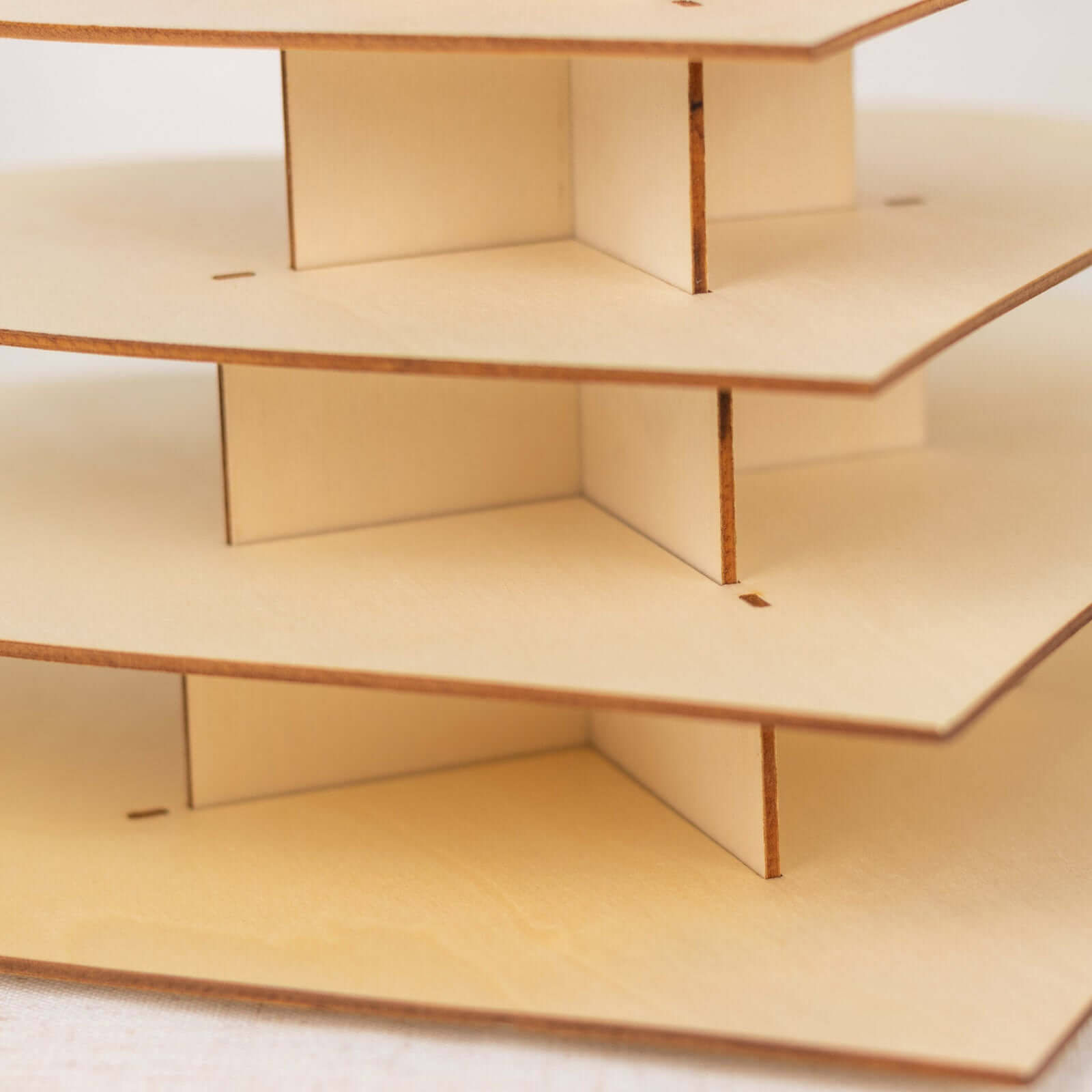 7-Tier Wooden Chocolate Display Stand Heart Shape Natural with "Love" Topper - DIY Dessert Table Tower Rack 16"