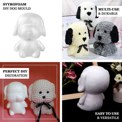 12.5" DIY White 3D Modeling StyroFoam Puppy, Polystyrene Craft Foam Animal