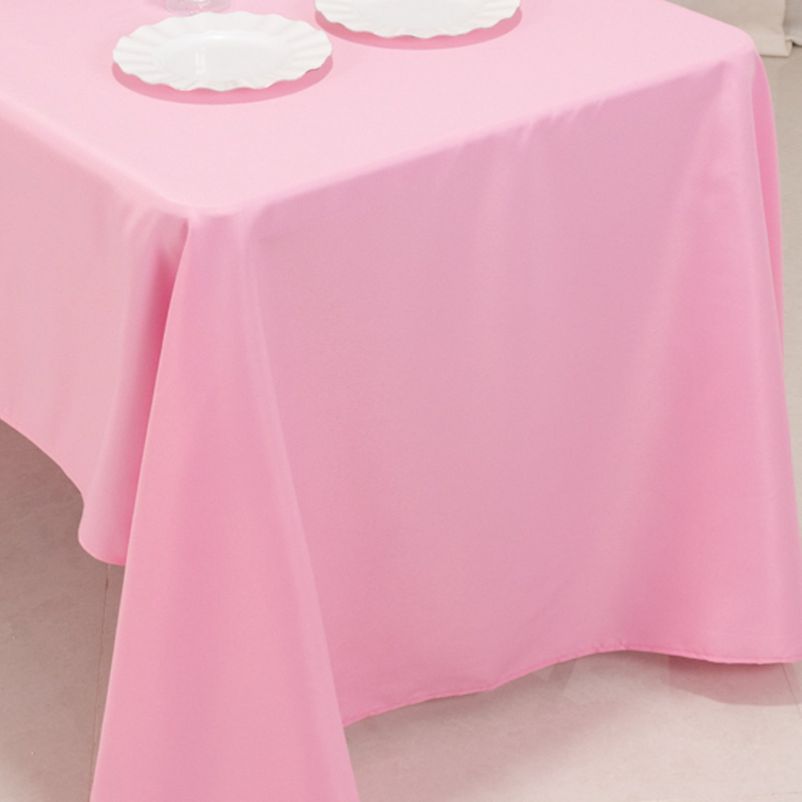 Premium Polyester 60"x126" Rectangle Tablecloth Pink - Stain-Resistant 220GSM Finish Table Cover
