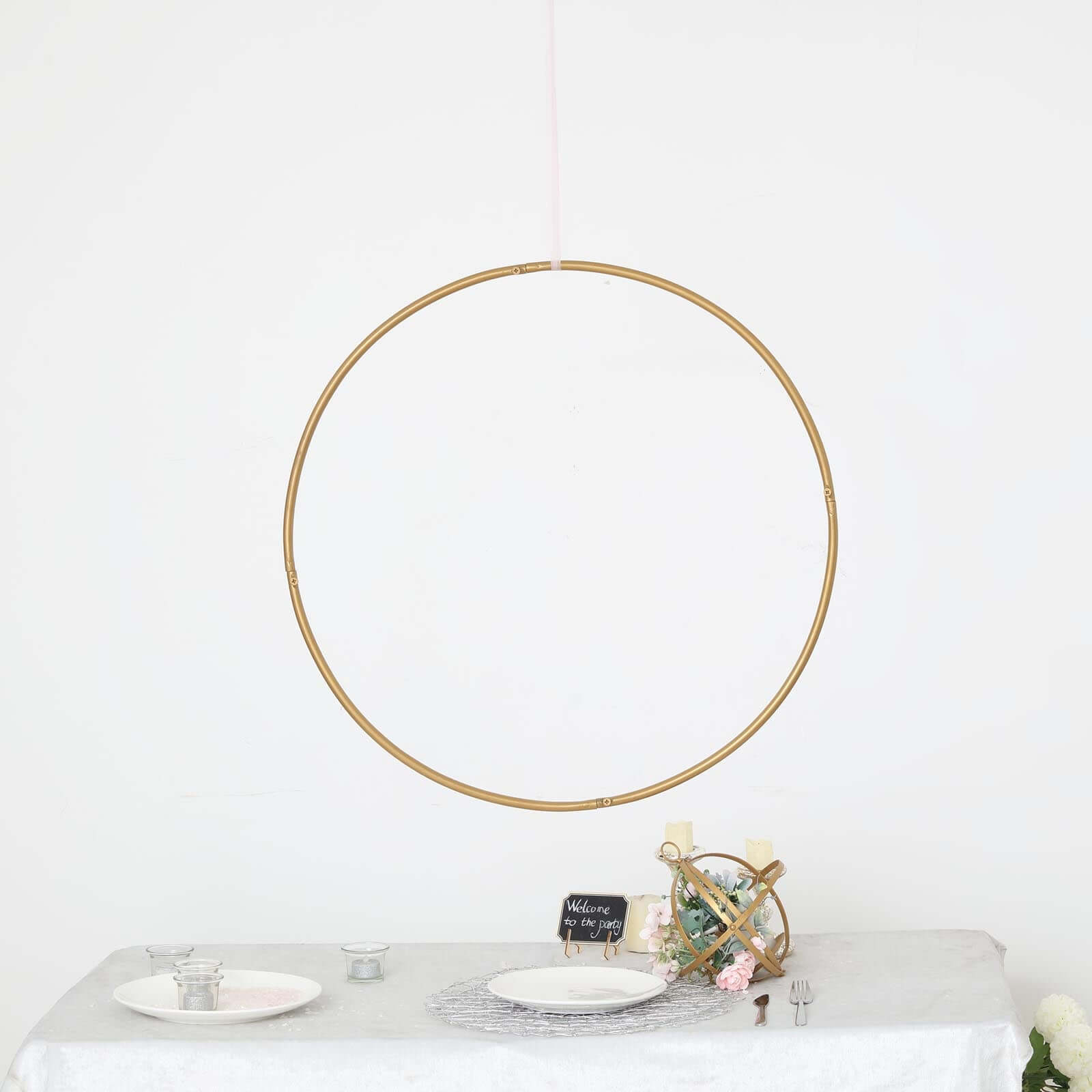 28" Gold Heavy Duty Metal Hoop Wreath, Floral Hoop