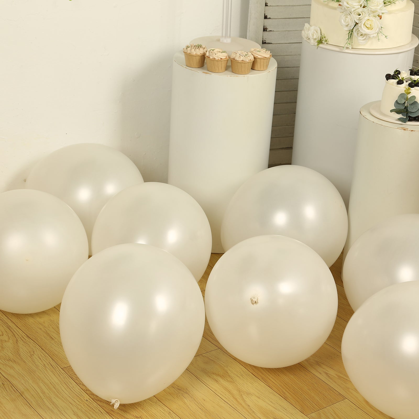 10 Pack White Biodegradable Balloons, 18" Thickened Extra Strong Eco-friendly Latex Helium Party Balloons