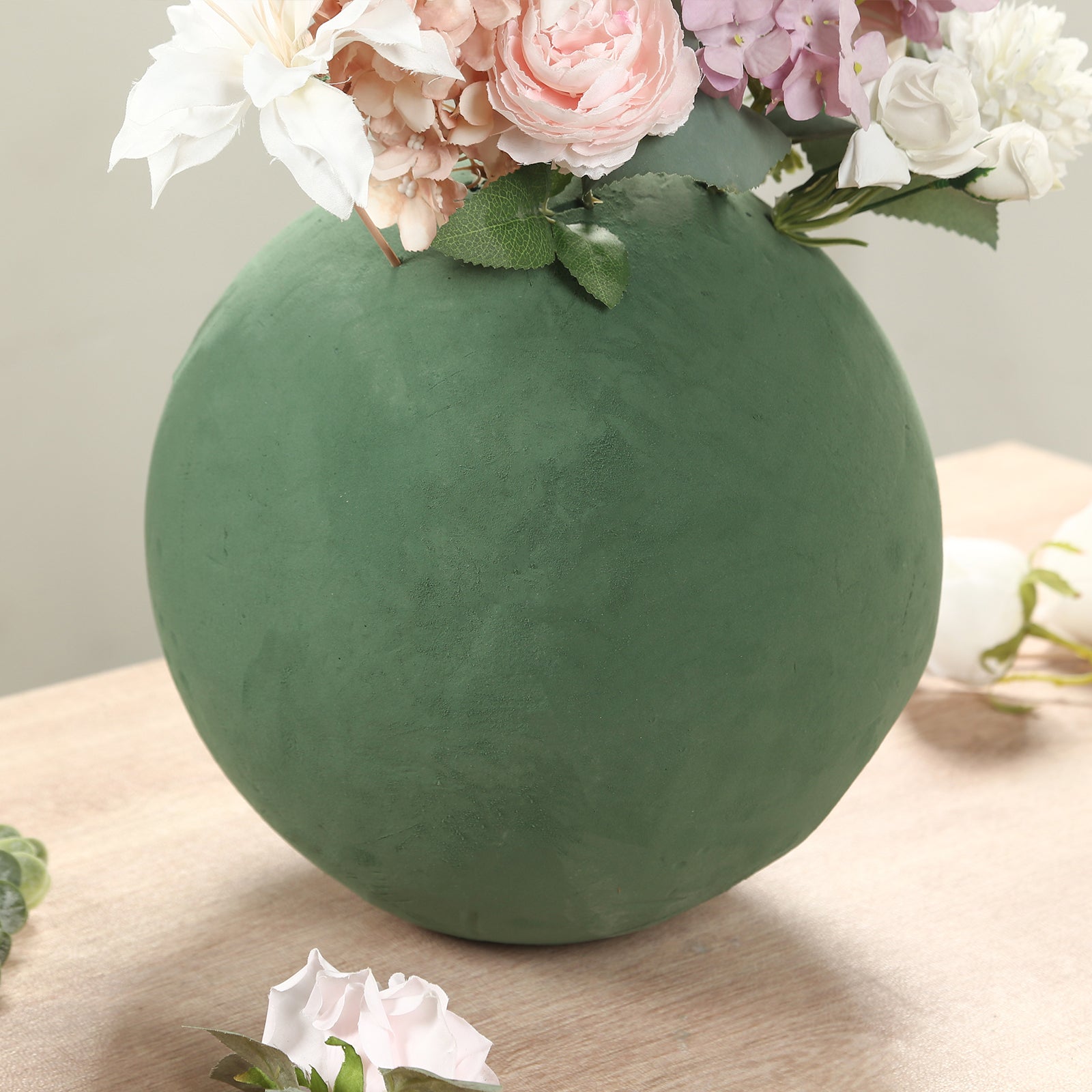 12" Green DIY Flower Arrangements Craft Foam Ball, Smooth Floral Foam Ball