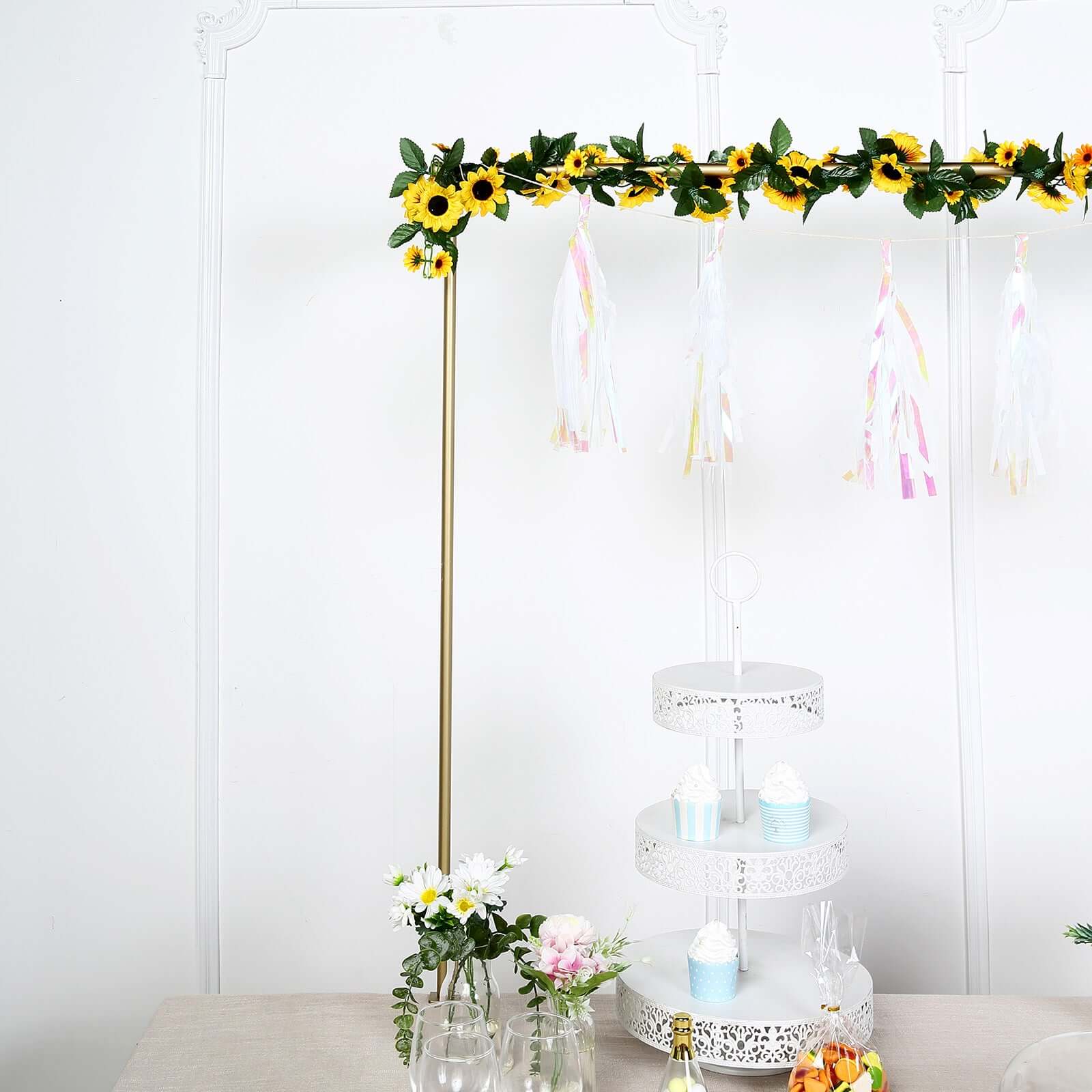 6.5ft Artificial Silk Sunflower Table Garland, Flower Vine Chain